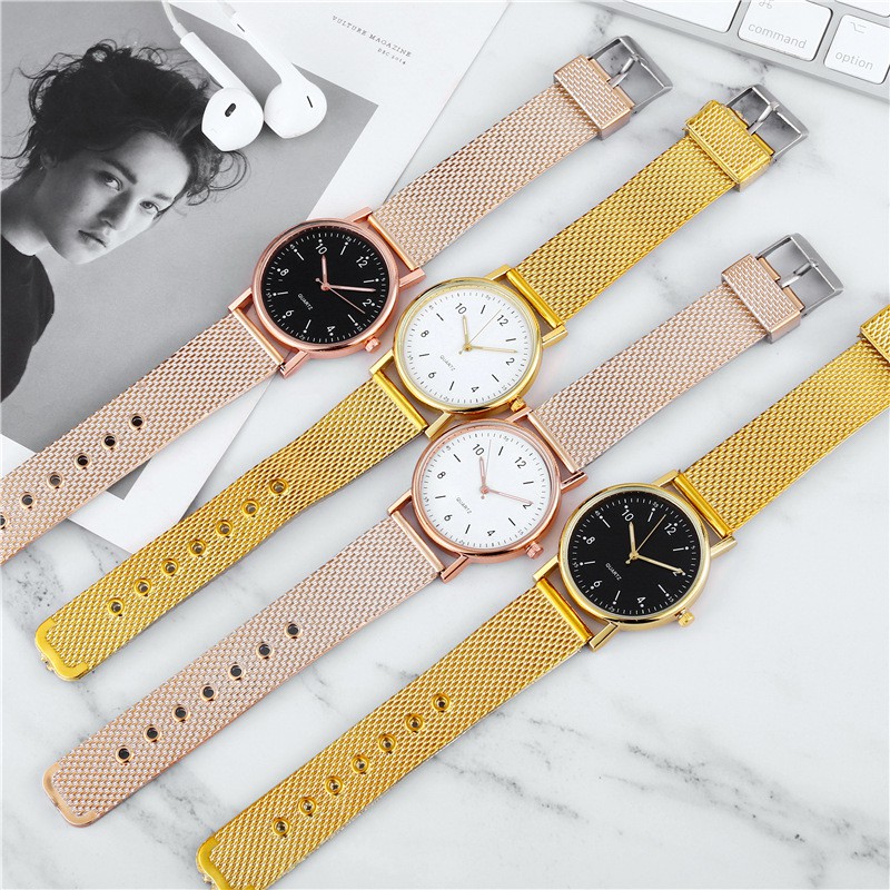 Jam Tangan Analog Quartz Strap Rantai Pasir Untuk Pria Dan Wanita Casual Fashion Import