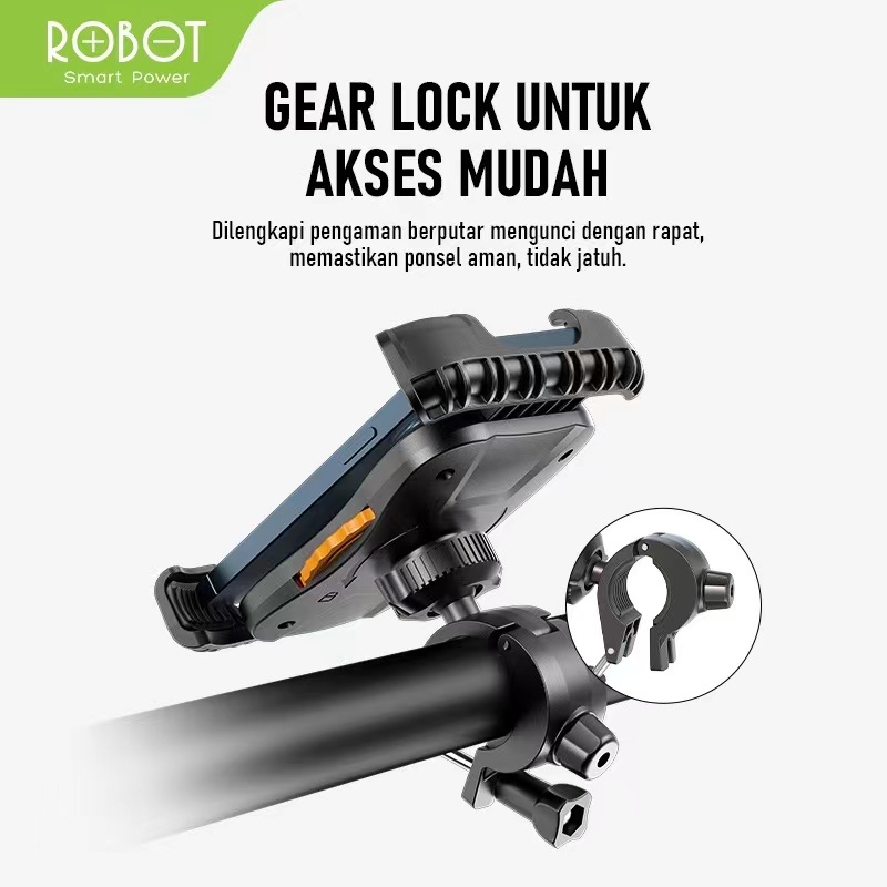 ROBOT RT-MH03 Holder HP Motor Motorcycle / Holder Sepeda Bicycle Stand Garansi Resmi 1 Tahun