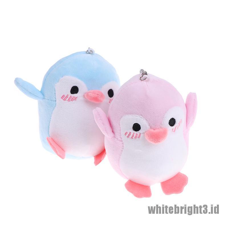 (white3) Mainan Boneka Plush Penguin 12CM Dengan Gantungan Kunci Untuk Bayi / Anak