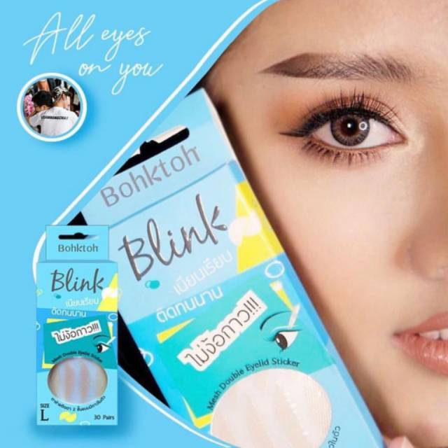 BOHKTOH Skot Mata Blink Double Eyelid Self Adhesive Mesh + Free Aplikator Thailand | Stiker Eye Lid | No Glue Only Water Skot Mata Jaring isi 36 pasang