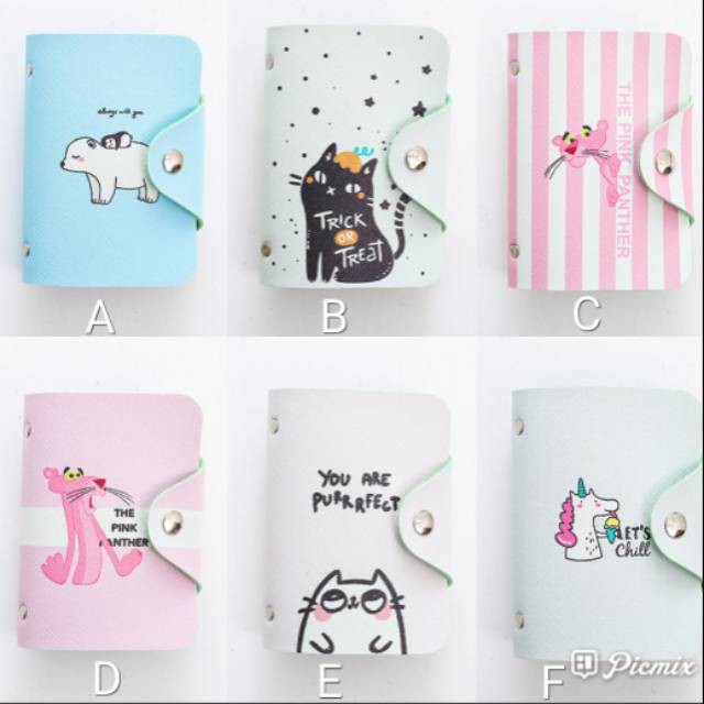 

Dompet Kartu Card Holder Organizer Karakter Motif Cute Lucu Unik Impor