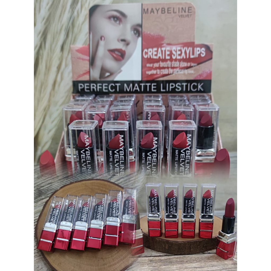 12PCS/LUSINAN LIPSTICK MAYBELLINE VELVET CRETESEXYLIPS 5073