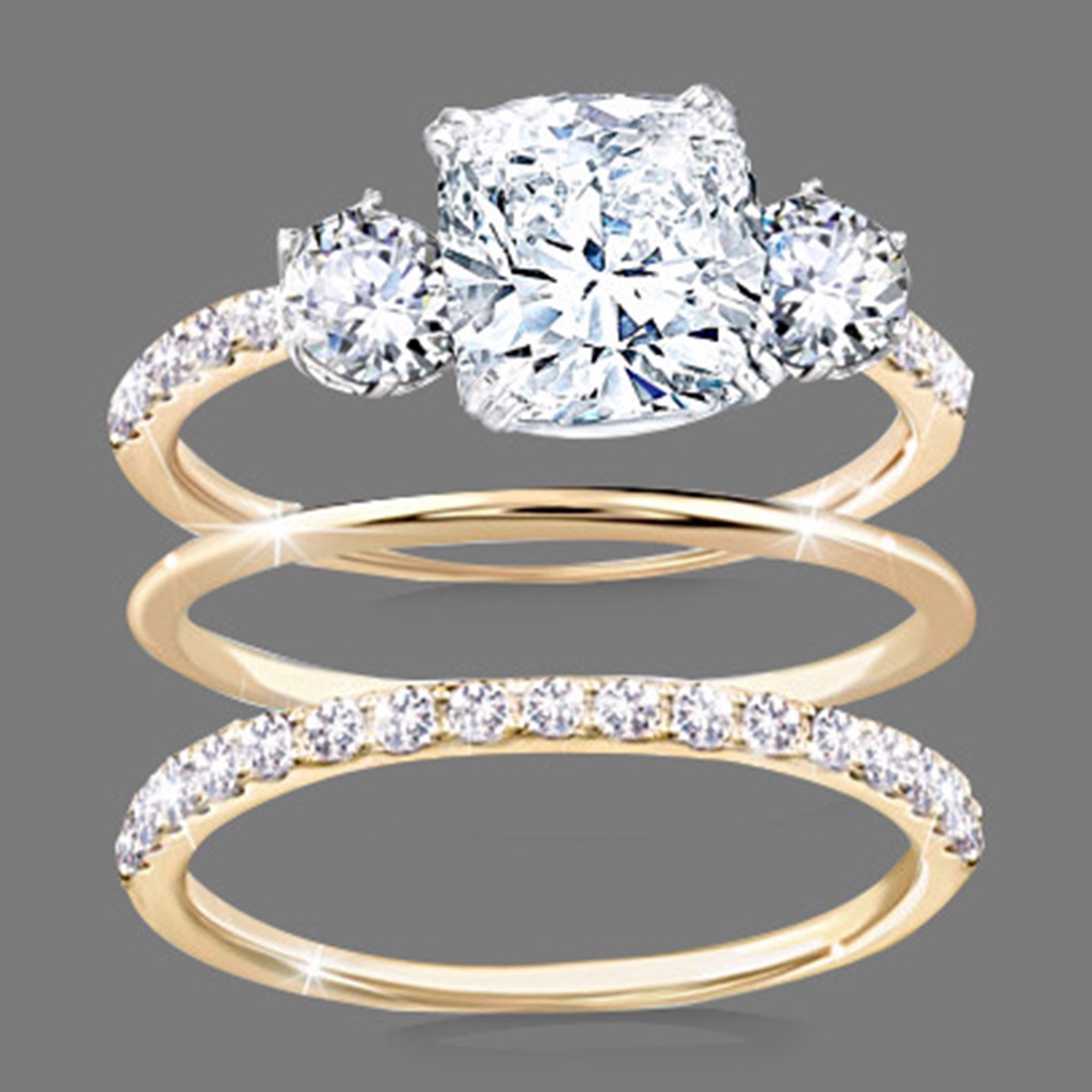 Hu Hu Hu Hu Hu Alat Bantu Pasang Kacamata♡ 3pcs / Set Cincin Berlian Imitasi Bahan Alloy Untuk Wanita