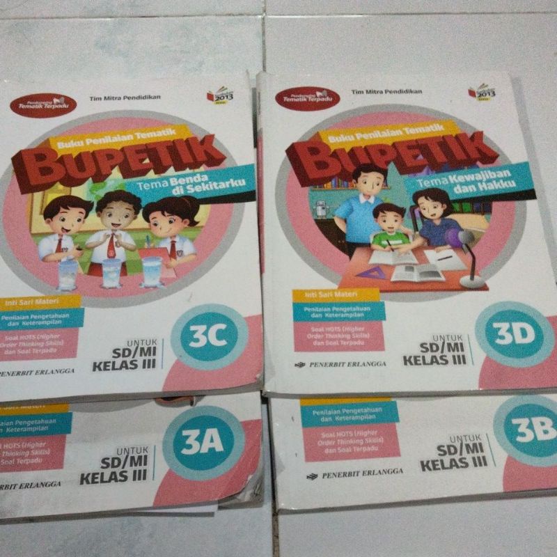 BUPETIK SD Kelas 3A,3B,3C,3D Erlangga K13 Revisi Bekas