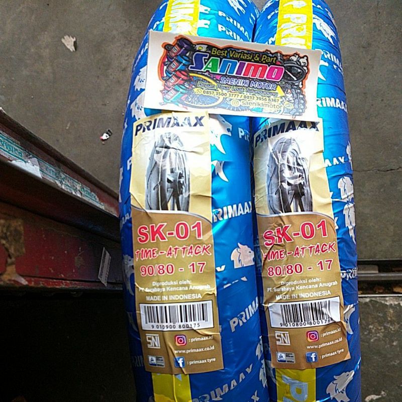 ban motor ring 17 Ban primax SK 01 Set Paket 90/80-17+80/80-17 Depan+Belakang