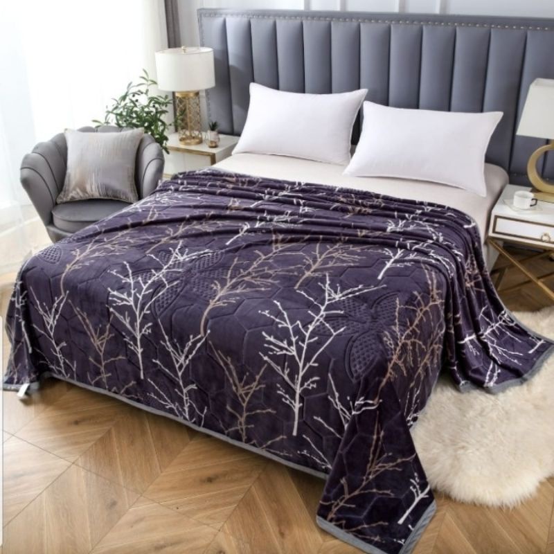 selimut lis embos ukuran 180x200 motif SRH Indonesia  selimut tebal embos