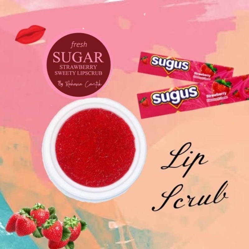 LIP SCRUB SUGUS STAWBERRY BY RAHASIA CANTIK / LIP SCRUB STAWBERRY / LIPSTIK STAWBERRY / LIP BALM