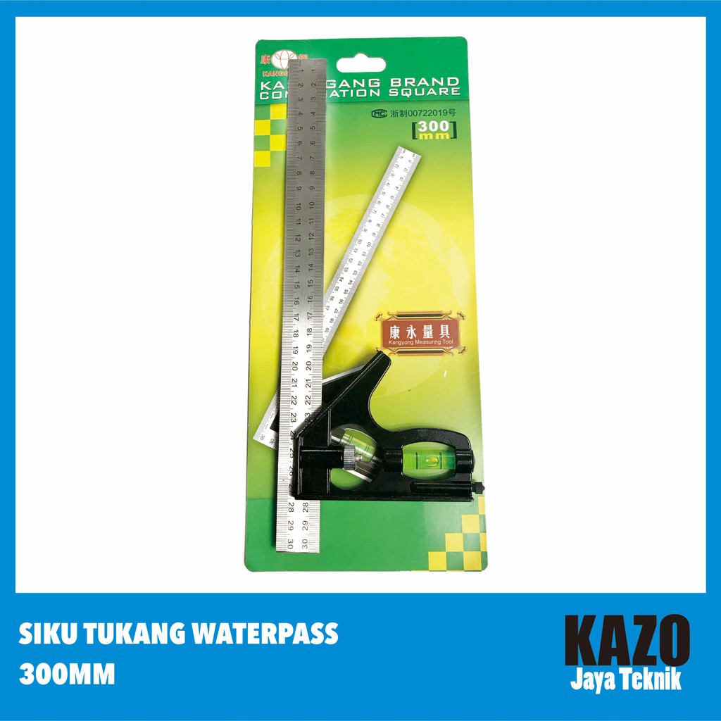 

Siku Tukang Waterpass, Waterpas Penggaris Multifungsi / Combination Square Ruler - 12 Inch / 30cm