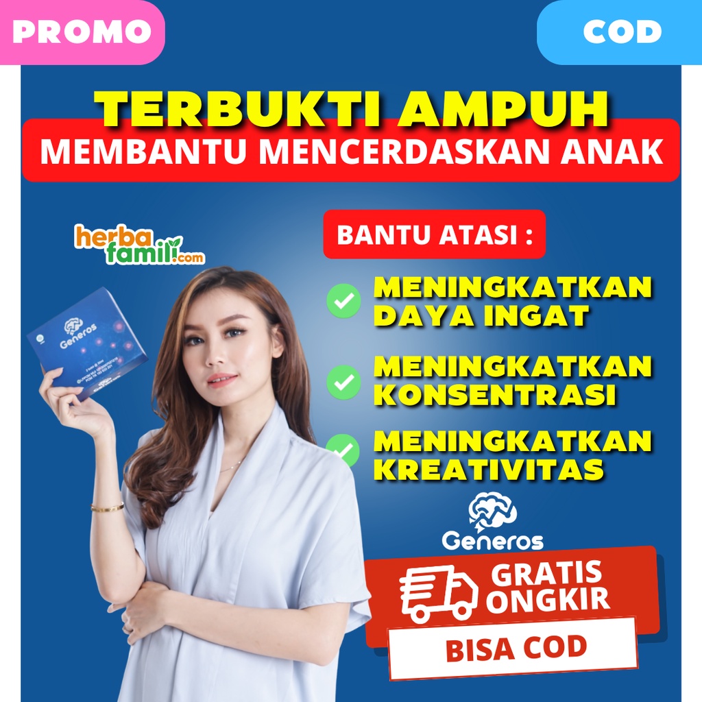 GENEROS 100% ORIGINAL | Vitamin Nutrisi Otak Anak Speech Delay Ori Telat Bicara Ampuh Menutrisi Otak Anak Secara Alami Tanpa Efek Samping Mencerdaskan Anak GENEROS Aman Untuk Anak