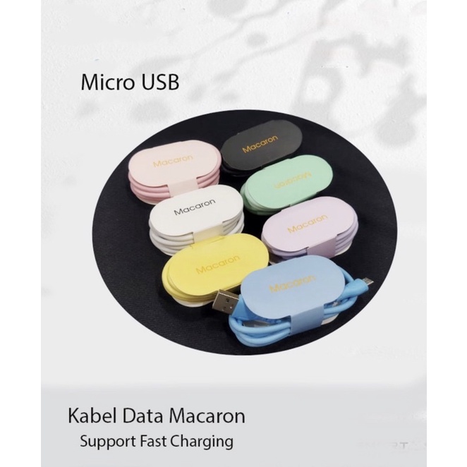 Kabel Data Macaron V8 Micro USB Support Fast Charging - Kabel charger V8 -