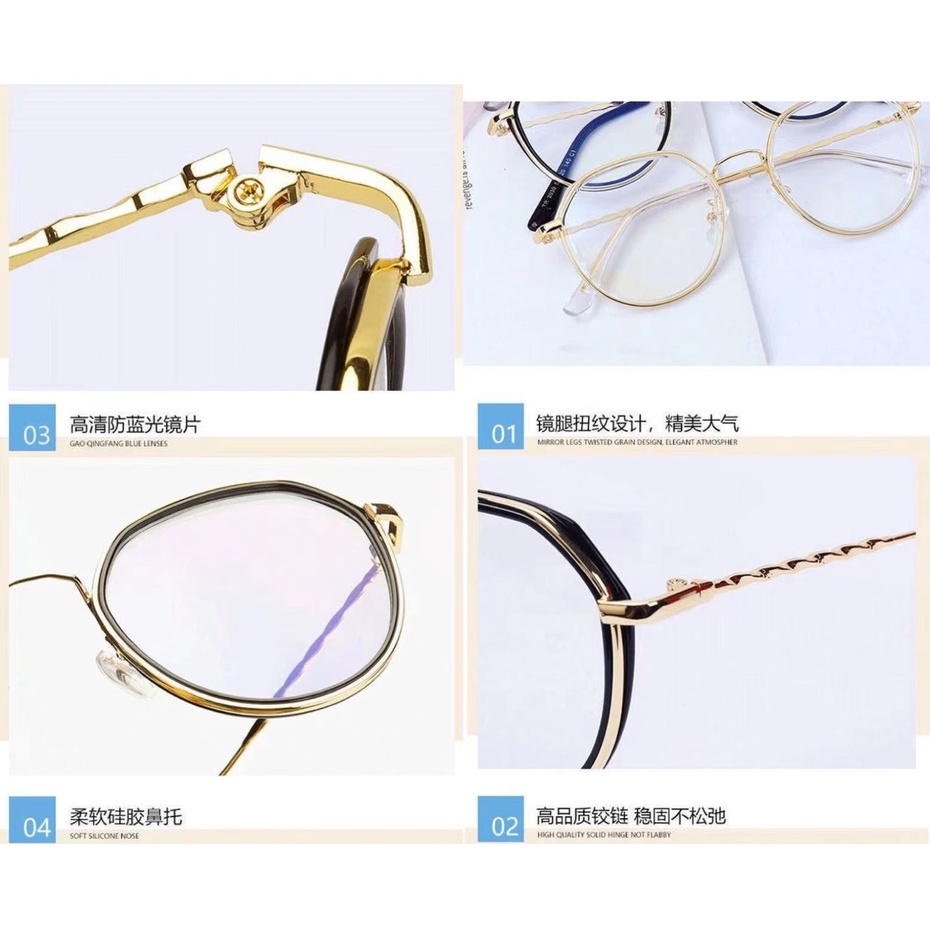 (Rowling (ka-84)Frame Kacamata Retro Terbaru Poligonal Tidak teratur Wanita Pria Import anti Radiasi Blue Light Kacamata Fashion