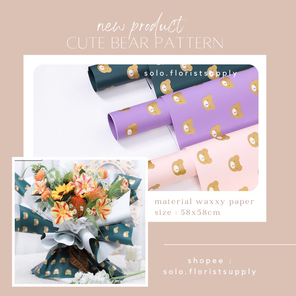 

BEAR PATTERN FLOWER WRAPPING CELLOPHANE MOTIF KOTAK GRID KERTAS KADO KOTAK KECIL FLORAL WRAPPING BUKET CRAFT PAPER GIFT PAPER KERTAS BUNGA FLORIST WATERPROOF PAPER NON WOVEN PAPER PASTEL PAPER BUKET WISUDA MONEY BOUQUET KERTAS MOTIF BERUANG GIFT LUCU