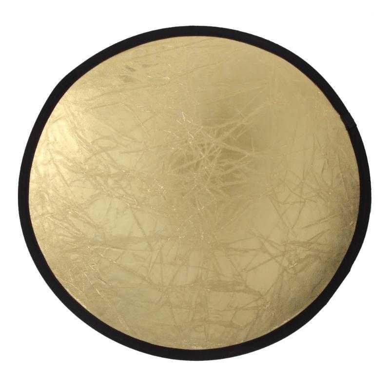 TaffSTUDIO Round Reflektor Cahaya Studio Foto 2 in 1 Gold Silver - YE-R110 - Silver/Gold