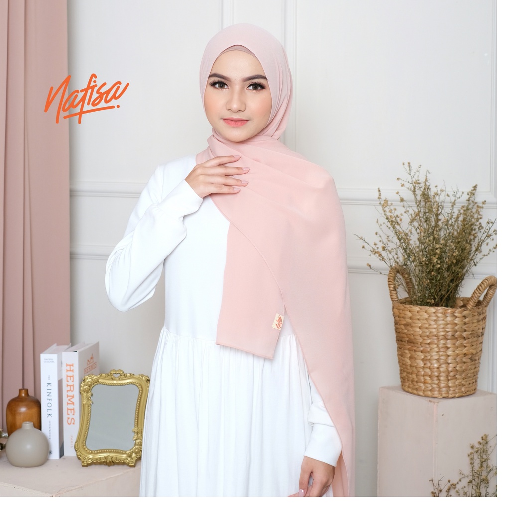 Pashmina Premium Nafisa CYRA Bahan Cerutti &amp; Jasmine | Hijab Pashmina Premium Panjang Pashmina 75 x 180 cm