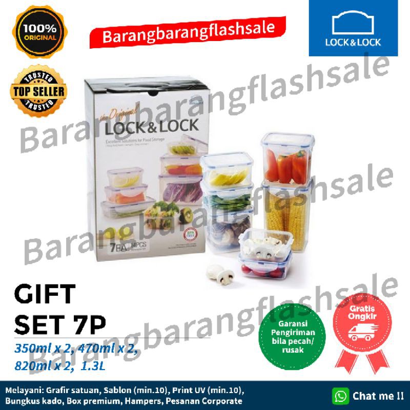 Lock n Lock Classic Gift Set 7pcs HPL809BS HPL818CS7 HPL827V7 KADO HAMPERS