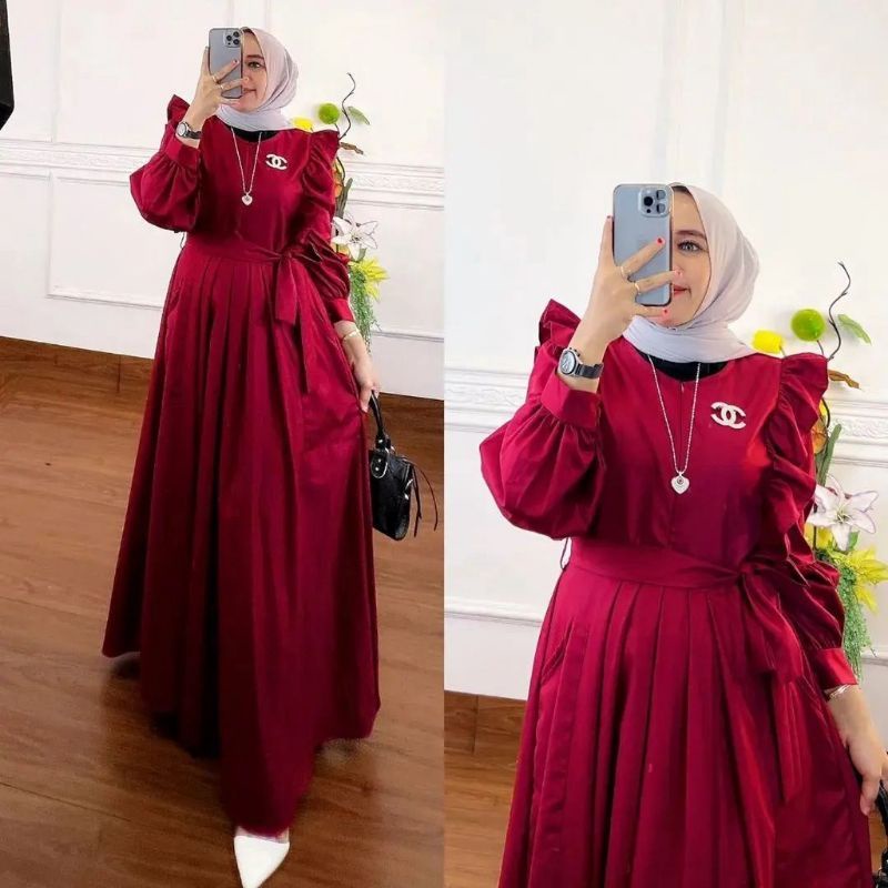 Gamis Syar'i Gamis Cantik Gamis terbaru Pakain Muslim Wanita Bilqis Set