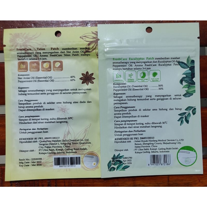 FreshCare Eucalyptus &amp; Telon Patch / Isi 12 Patch / Telon Pacth / AromaTerapi / Tempelan Masker / Pengharum Masker / Melegakan Hidung Tersumbat