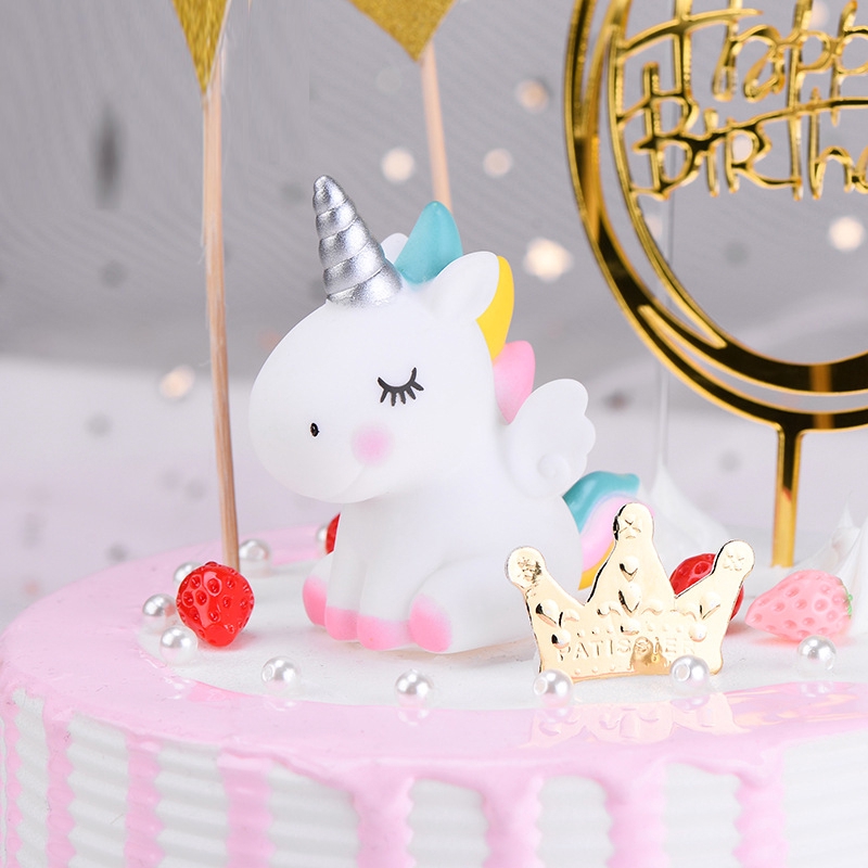 Topper Kue Bentuk Kartun Unicorn Untuk Dekorasi Pesta Baby Shower