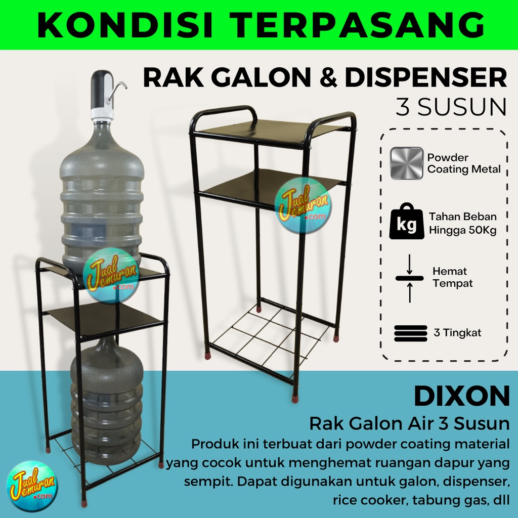 Jual Terpasang Rak Galon Air Minum Besi Susun Rak Dispenser Magicom Tingkat Rak Dapur