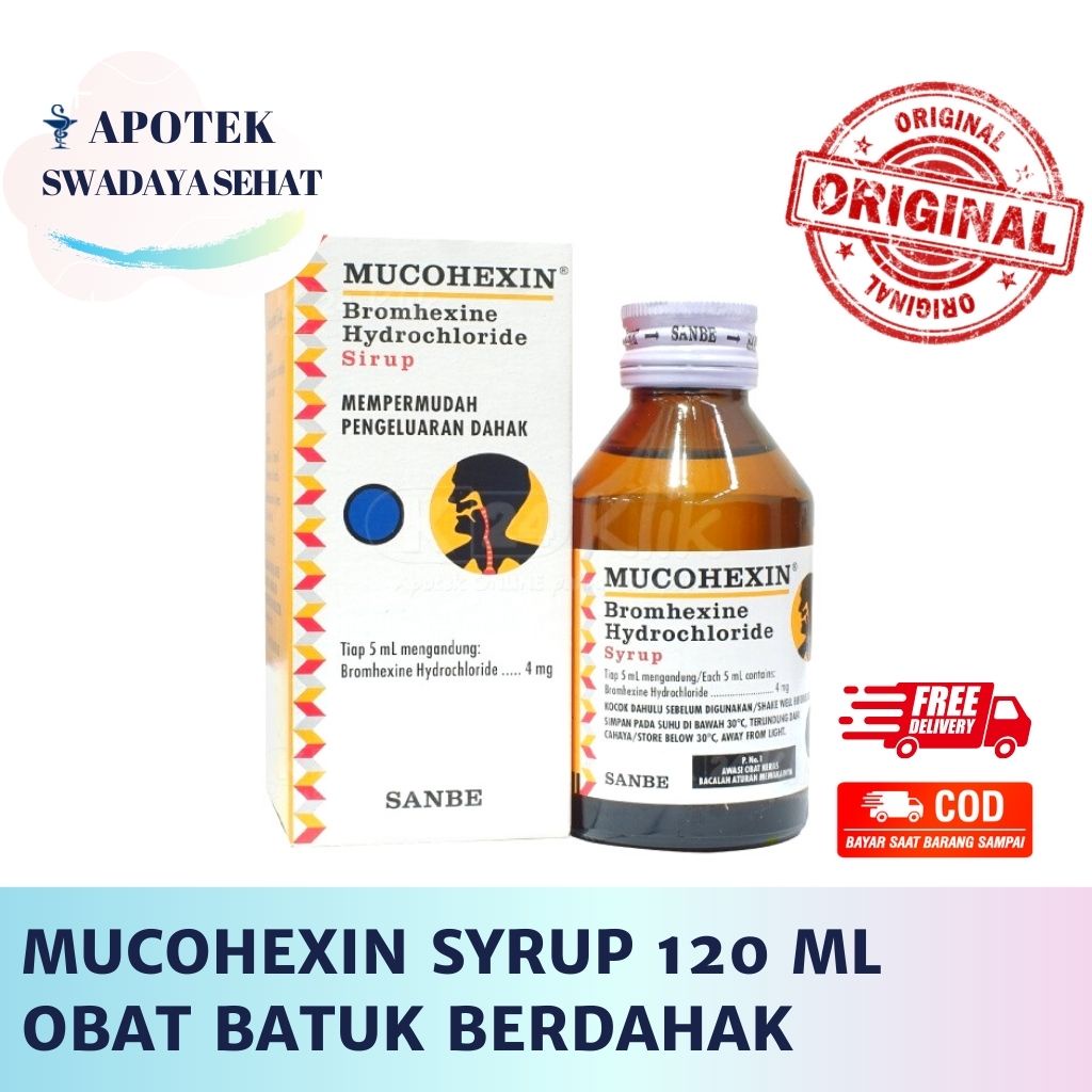 MUCOHEXIN SYRUP 120 ML - Obat Batuk Berdahak Dewasa Bromhexine