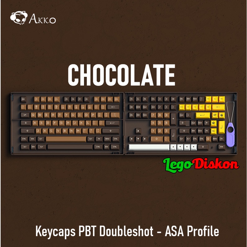 AKKO CHOCOLATE Keycaps ASA Profile 178 Keys - PBT Double Shot