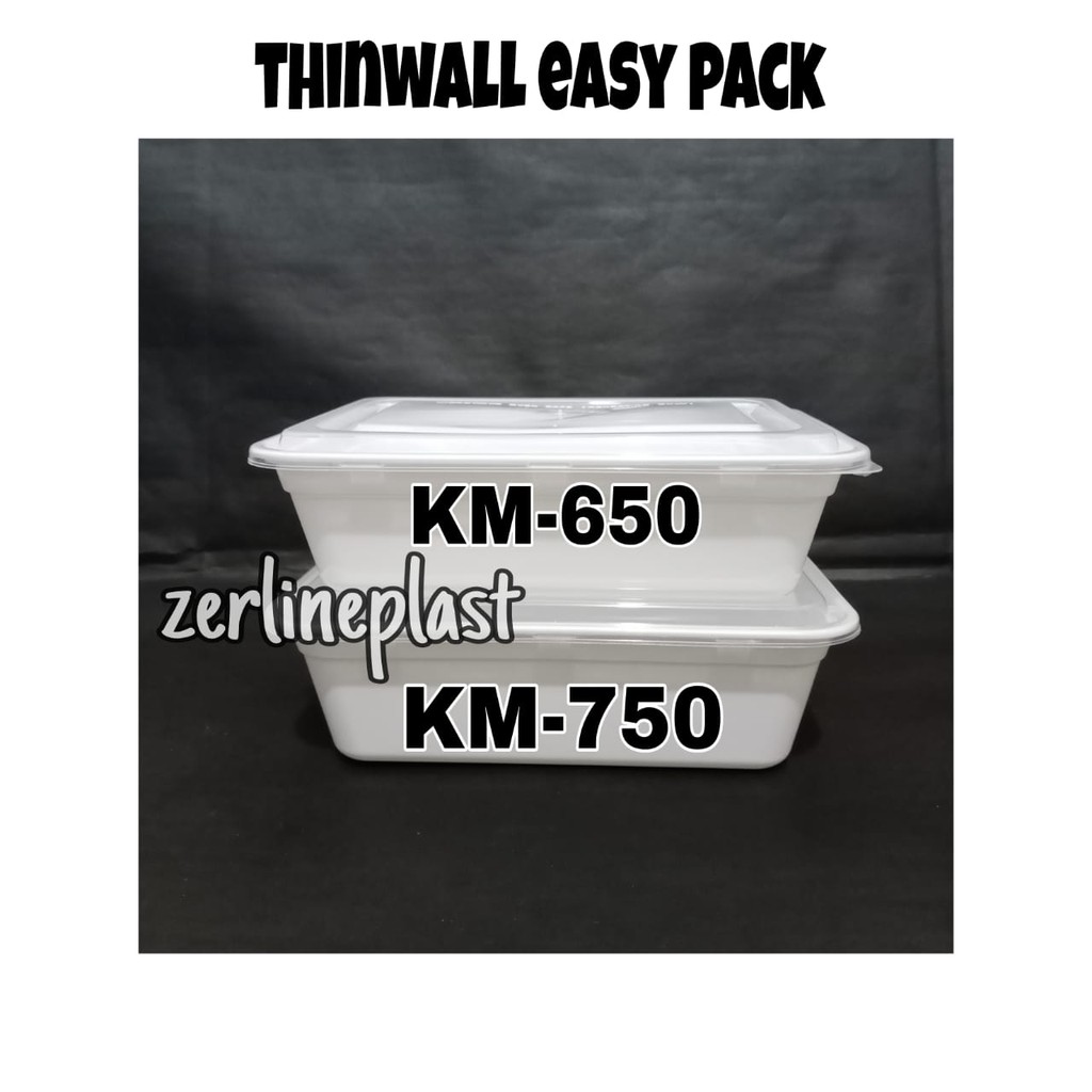 Thinwall EASY PACK REC KM-650&amp;750 Putih Susu - FOOD CONTAINER @50pcs