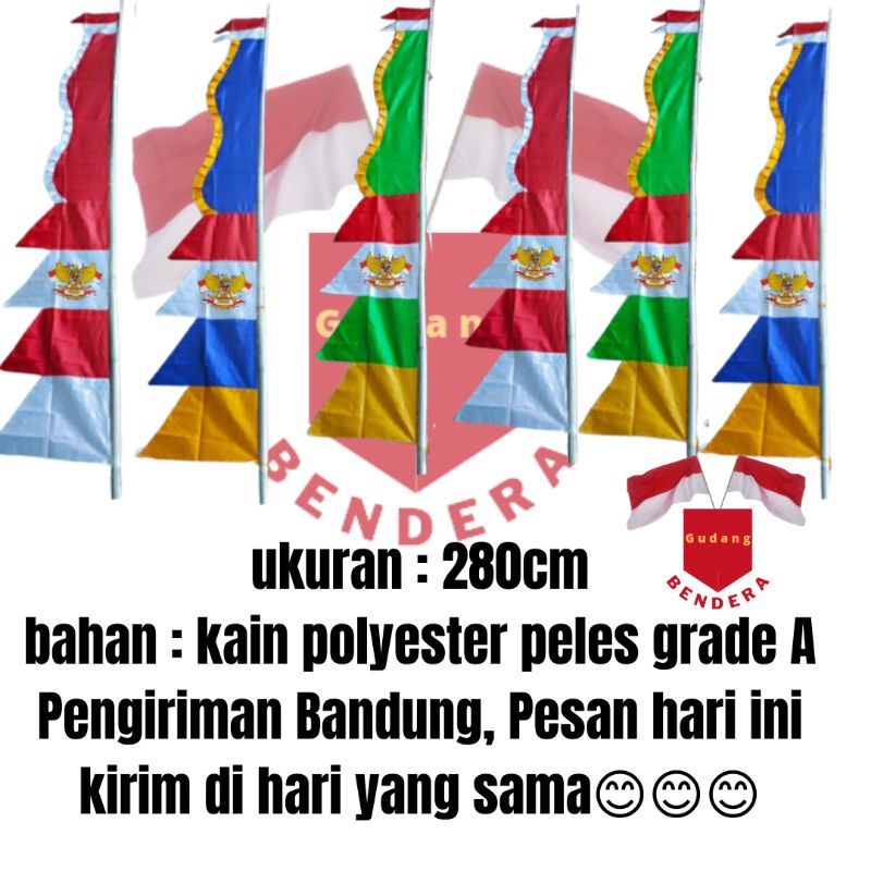 Bendera umbul umbul kuda laut 20pcs/1kodi umbul umbul warna warni