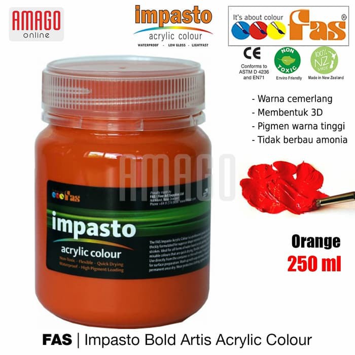 FAS - IMPASTO ACRYLIC PROFESSIONAL PAINT - 250 ml - ORANGE