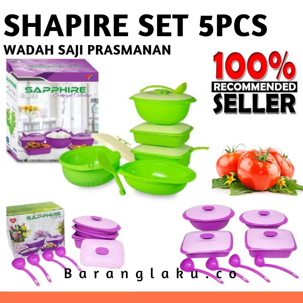 SHAPIRE PRASMANAN SET / MANGKOK SAYUR SET PLASTIK + TUTUP DAN SENDOK SOUP 4PCS / ERN-100ST