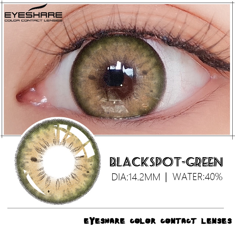 Softlens EYESHARE 14.2mm softlens natural soflens korea aesthetic lensa mata Lensa Kontak 1 paket ori murah normal (0.00) BLACKSPOT brown harian soflen free lenscase