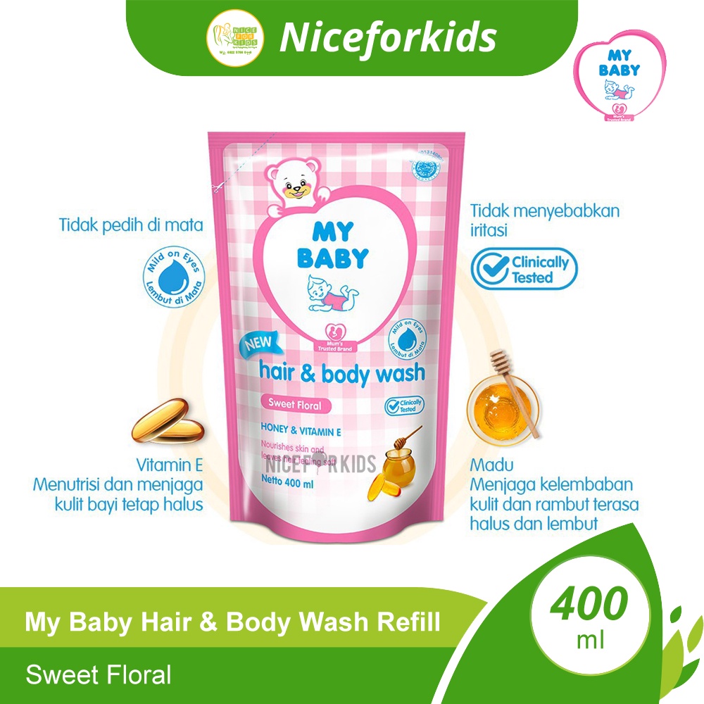 My Baby Hair &amp; Body Wash Refill 400ml / Sabun Mandi 2in1 Refill 400ml