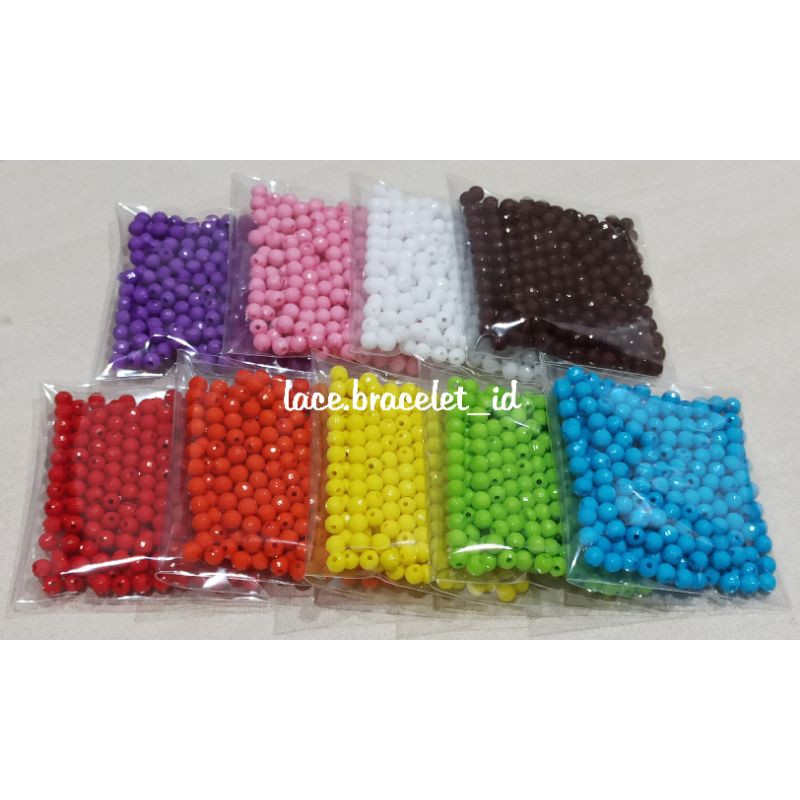 mute WARNA KP 4mm 250gram 6mm 250gram manik manik monte beads kerajinan tangan aksesoris