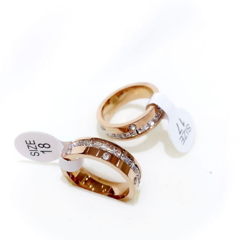 Cincin Titanium Asli Rosegold Gc Premium Quality Anti karat Ring Stainless steel Rosegold Ct008