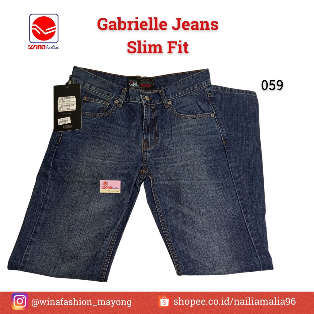 Celana Panjang Pria Gabrielle Bahan Jeans Model Slim Fit