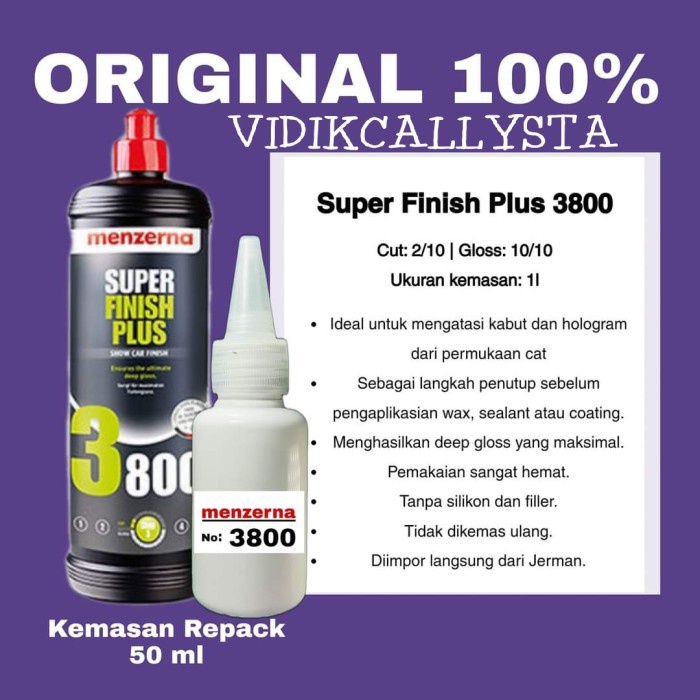 MENZERNA SUPER FINISH PLUS 3800 POLES POLISH HIGH GLOSS REPACK ORI