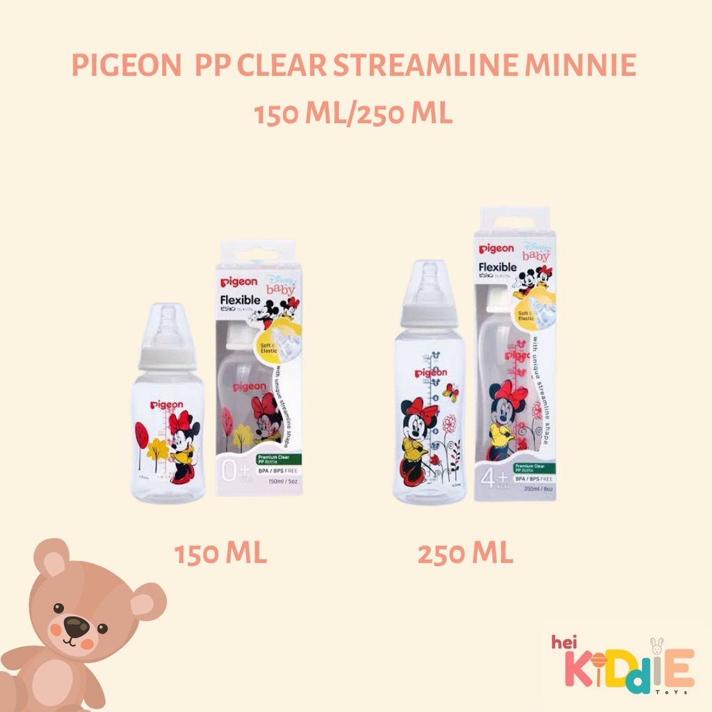 Pigeon botol PP Clear Streamline Mickey Minnie 150/250 ml