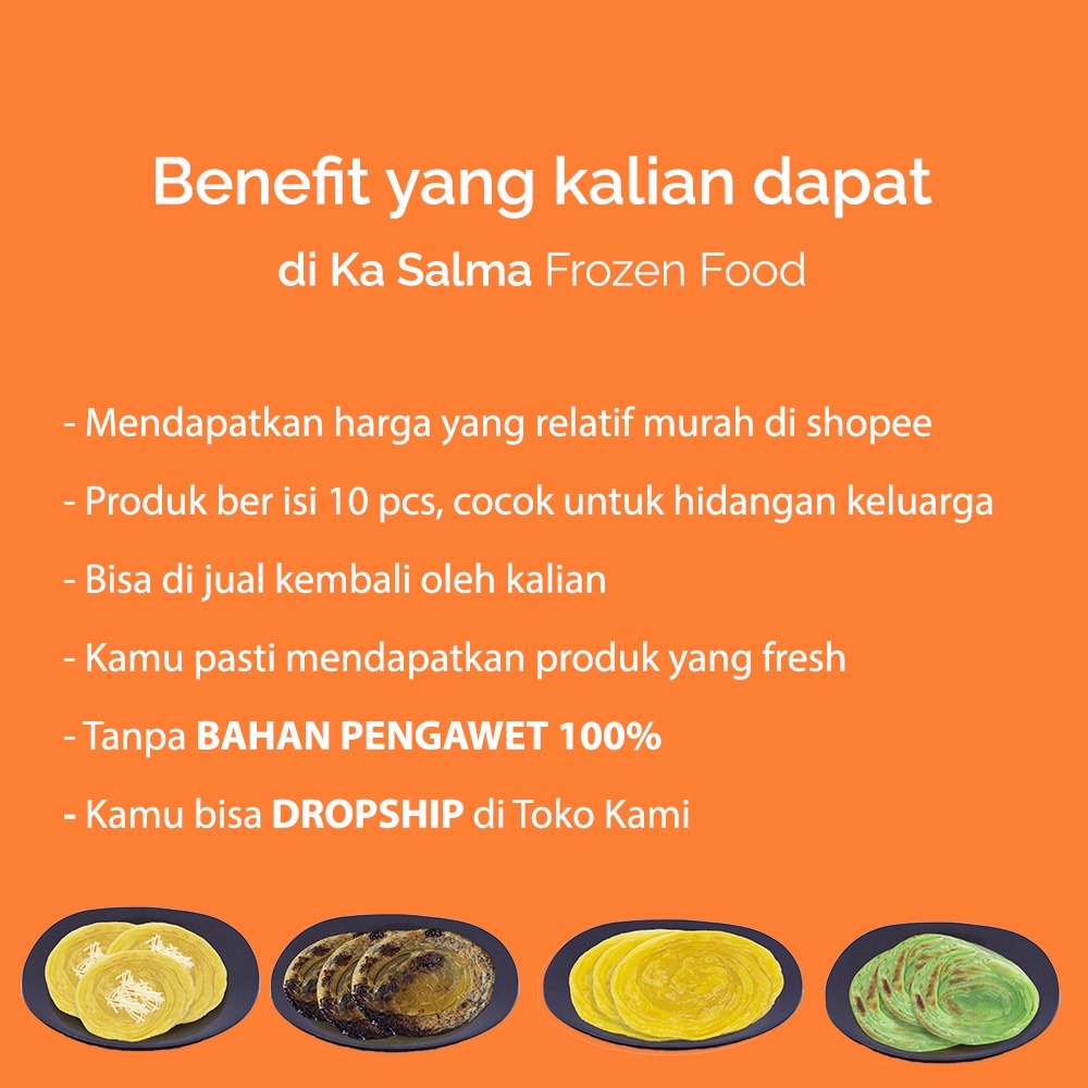 [ISI 10] Roti Cane Original isi 10 Pcs / Roti Canai / Roti Maryam / Roti Konde Original