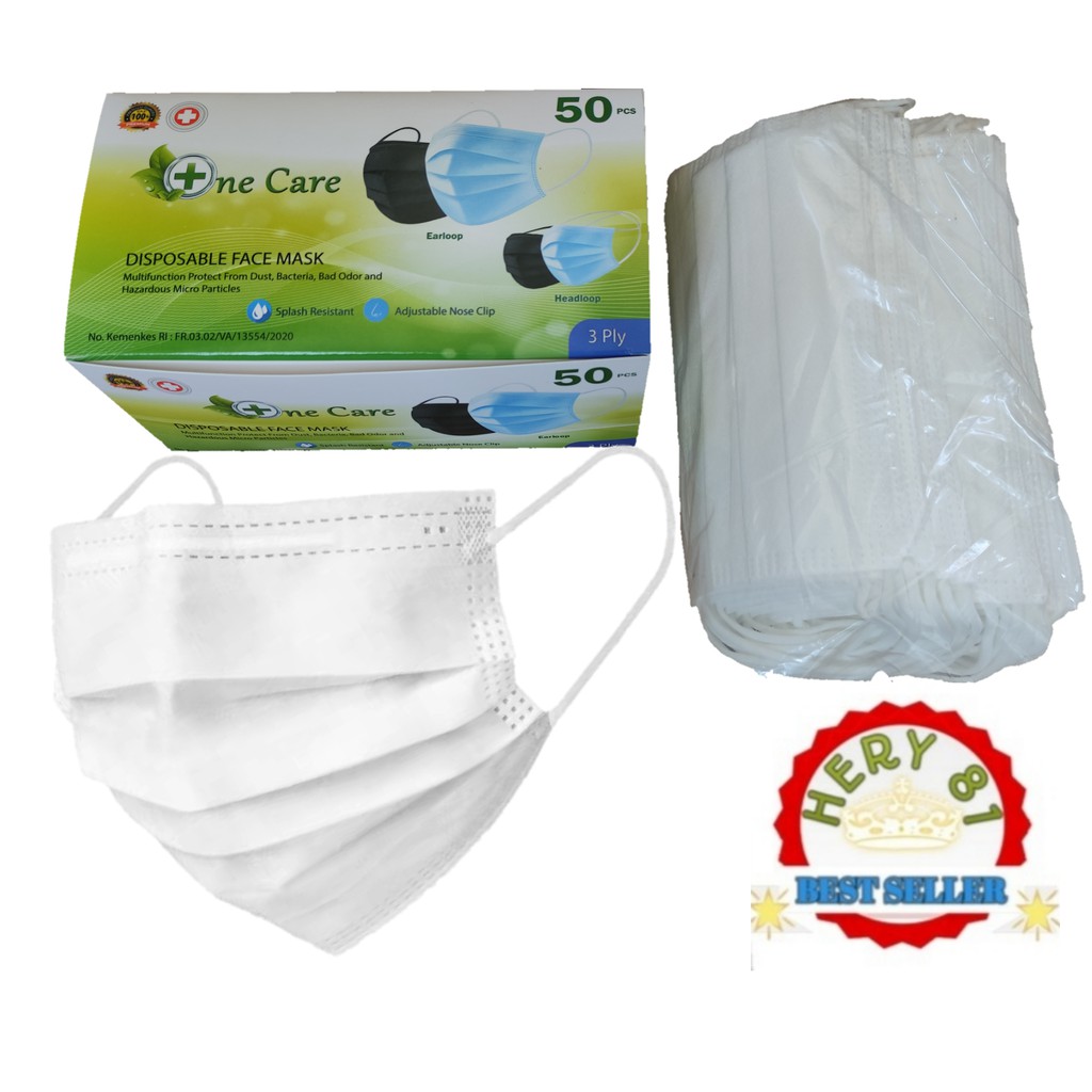 MASK 3PLY PUTIH isi 50pc