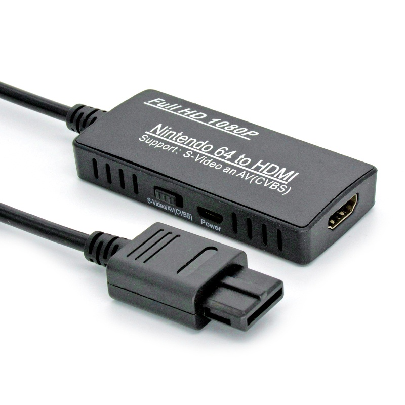 Btsg Portable N64 (AV+S-Video) to Converter Adapter Cord Plug &amp; Untuk Pl