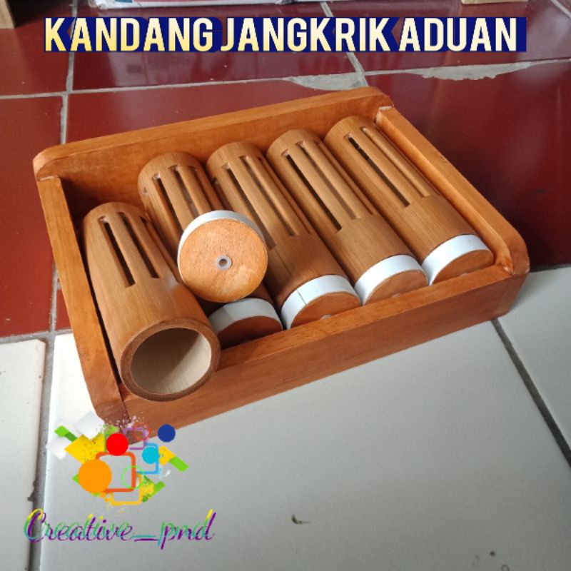 kandang jangkrik aduan 5 slot bumbung jangkrik bambu kupas