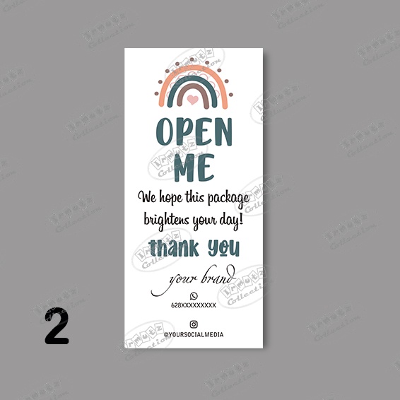 Box Packaging Hampers Stiker Segel Custom Motif Rainbow Boho-No. 2