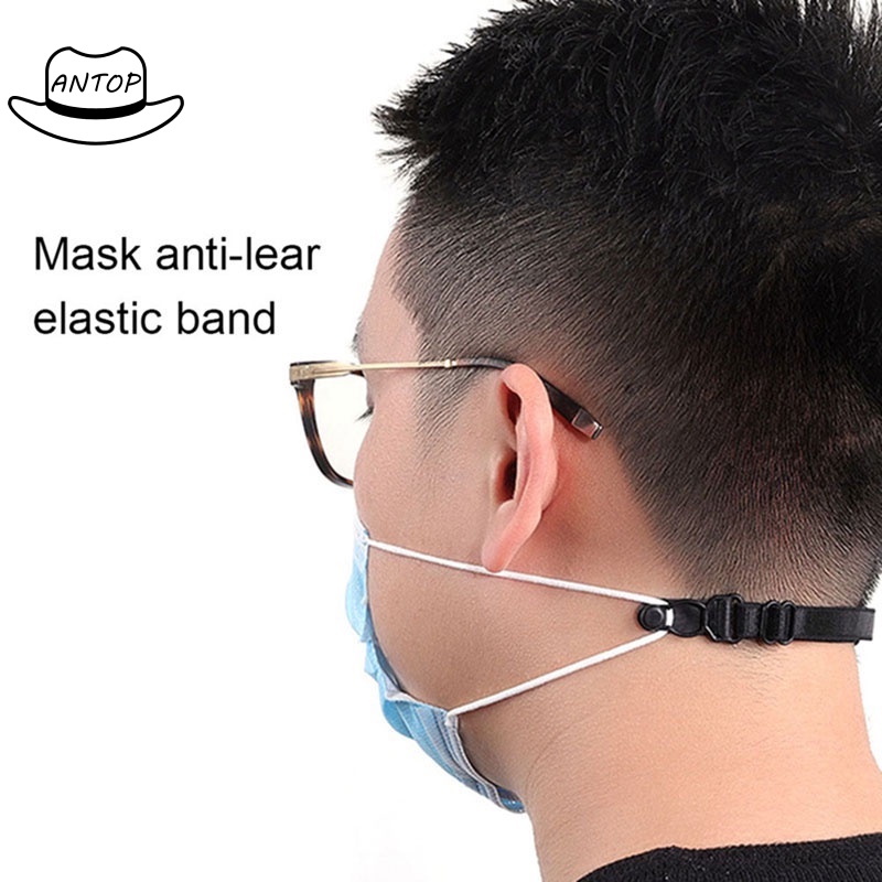 Konektor Masker Earloop Elastis Strap Mask Adjustable Polos Hijab Wanitaowo Cowok Laki Pria ANTOP