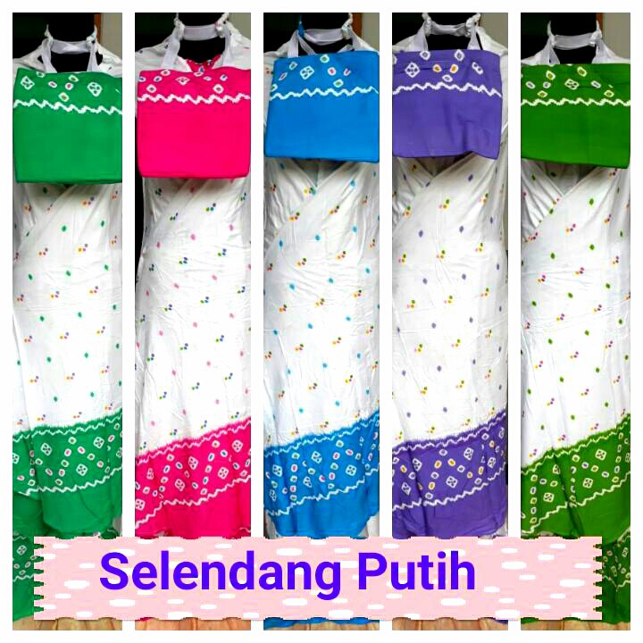 MUKENA BALI/MUKENA DEWASA/MUKENA KATUN RAYON (SELENDANG PUTIH)