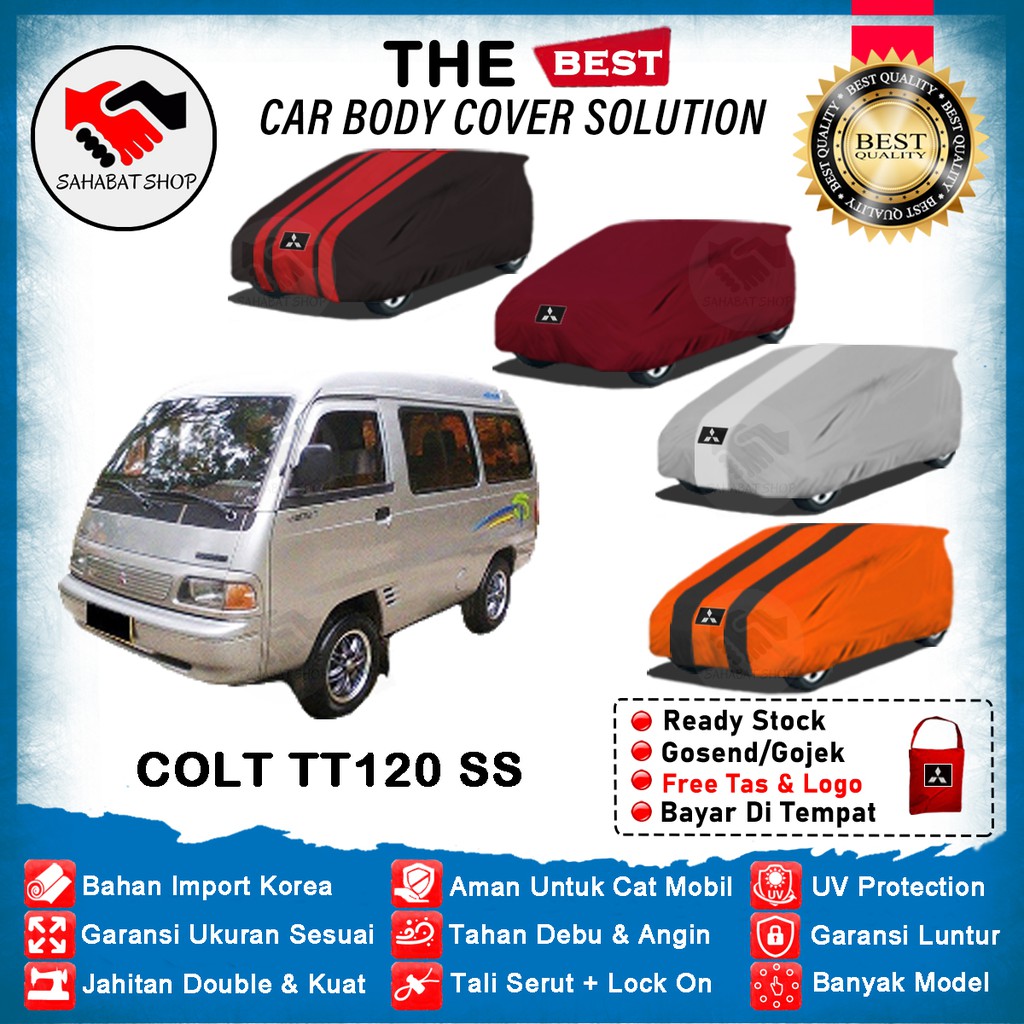 Sahabat Body Cover Mobil Colt T120SS / Sarung Penutup Mitsubishi Colt T120SS Outdoor / Tutup Mantel Selimut Mantol Jas Pelindung Kerudung Kerodong Tutupan Kelambu Terpal Pembungkus Mobil Anti Air Waterproof Model Biru