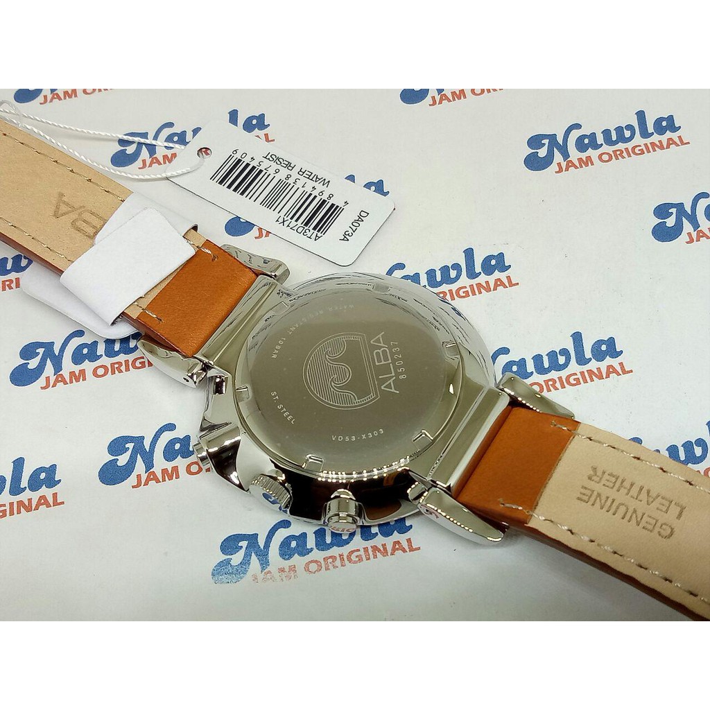 Alba Quartz AT3D71X1 Chronograph Leather - Jam Tangan Pria AT3D71