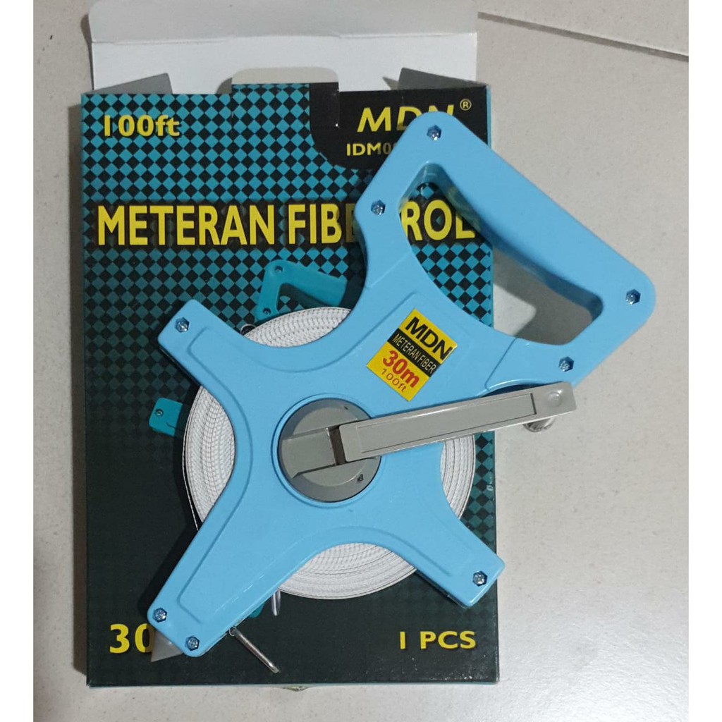 Meteran Fiber MAXI MDN 30 meter - Meteran Tancap 30m Meteran Roll Meter Rol Fiberglass Tape 100 feet