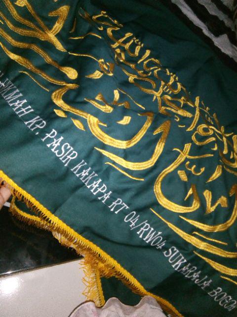 Rz Grosir Tutup Keranda Kaligrafi Bordir Bahan Tebal(drill) Hijau Tua