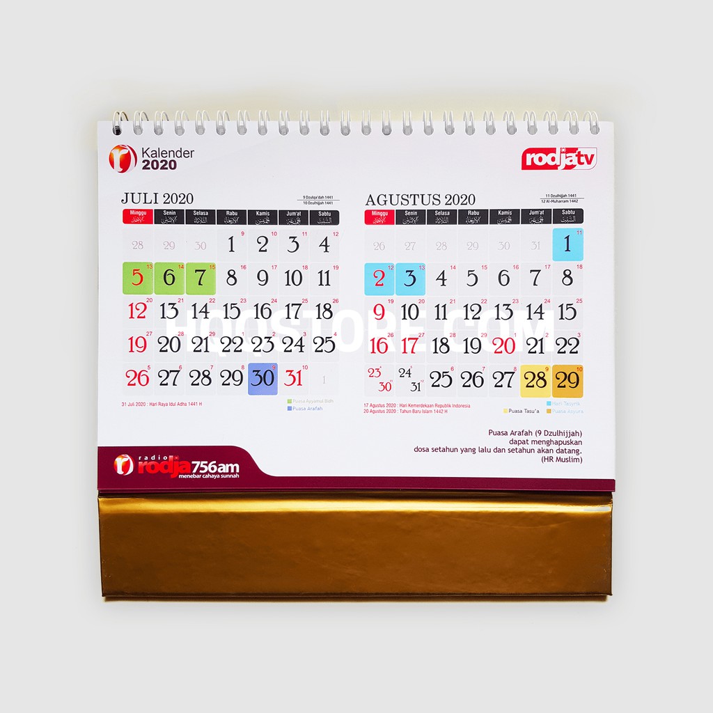 Kalender Meja Rodja Masehi Plus Hijriyah 2020