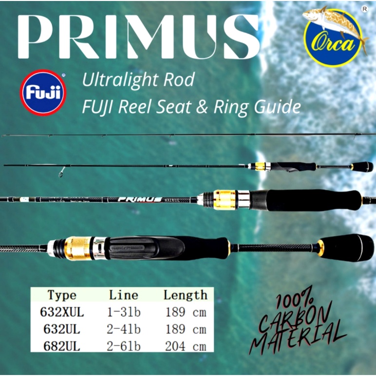 Joran UltraLight Orca Primus 632UL / 190 Cm Line 2-4 Lbs Fishing Rod