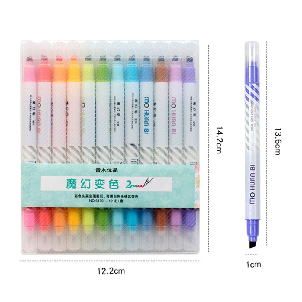 Nanas 12PCS /Set Penanda Neon Alat Tulis Magic Color Changing Drawing Tools